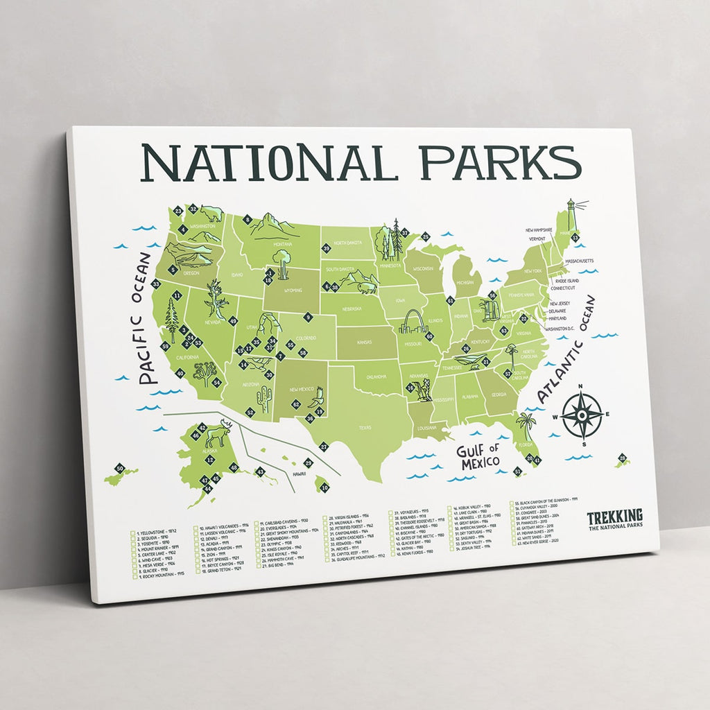 National Parks Map (Canvas)