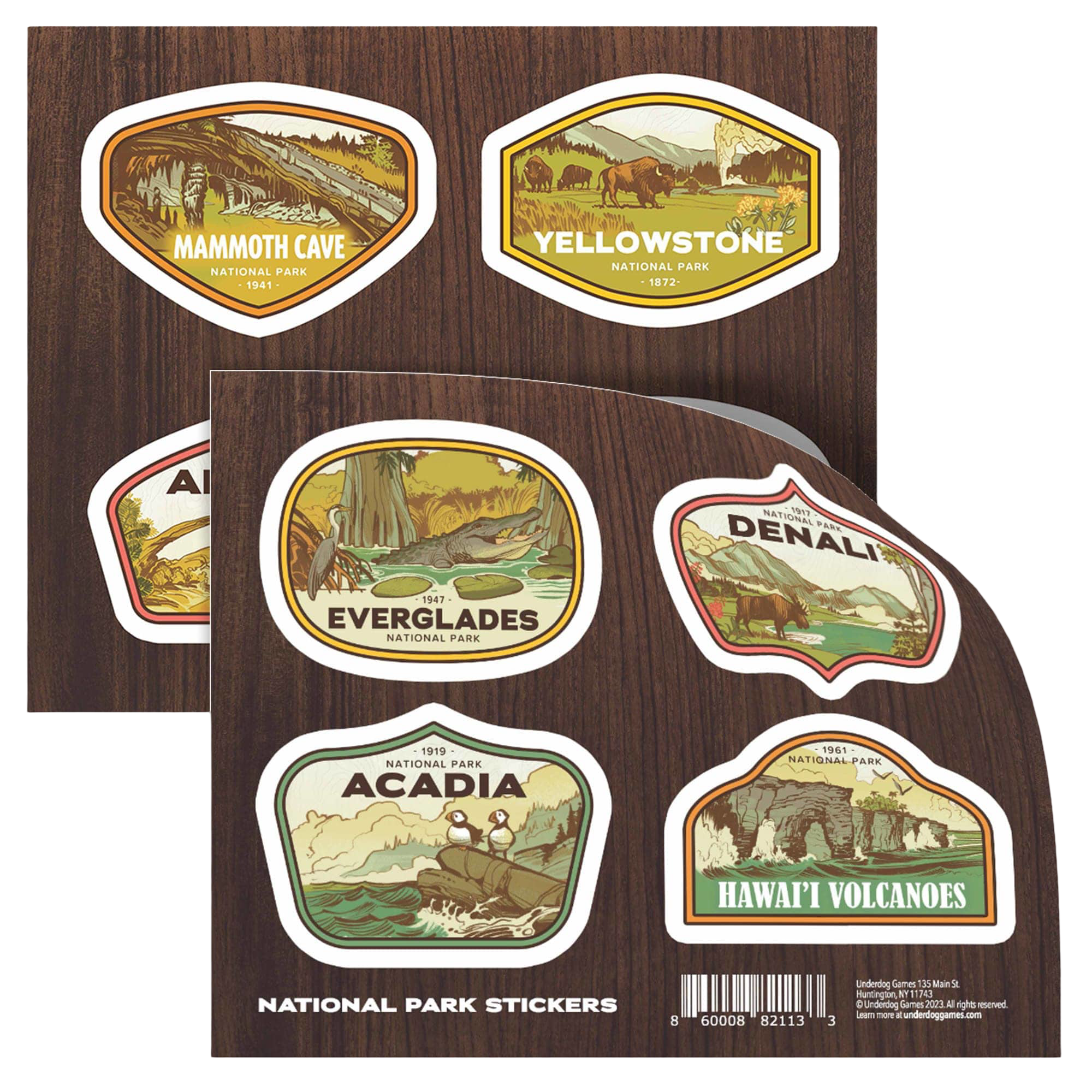 Box cover for 'Trekking the National Parks Trivia' board game featuring a desert scene with bighorn sheep.